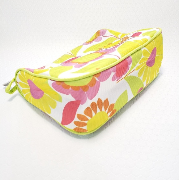 Clinique Toiletry Makeup Cosmetic Bag Case Floral - Picture 3 of 5